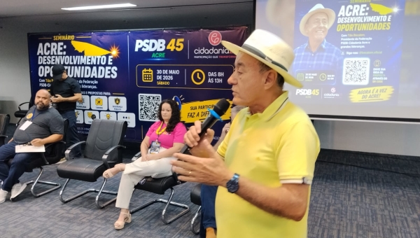 "Estamos dando o pontapé na atualização do nosso plano de governo", diz Tião Bocalom durante seminário do PSDB